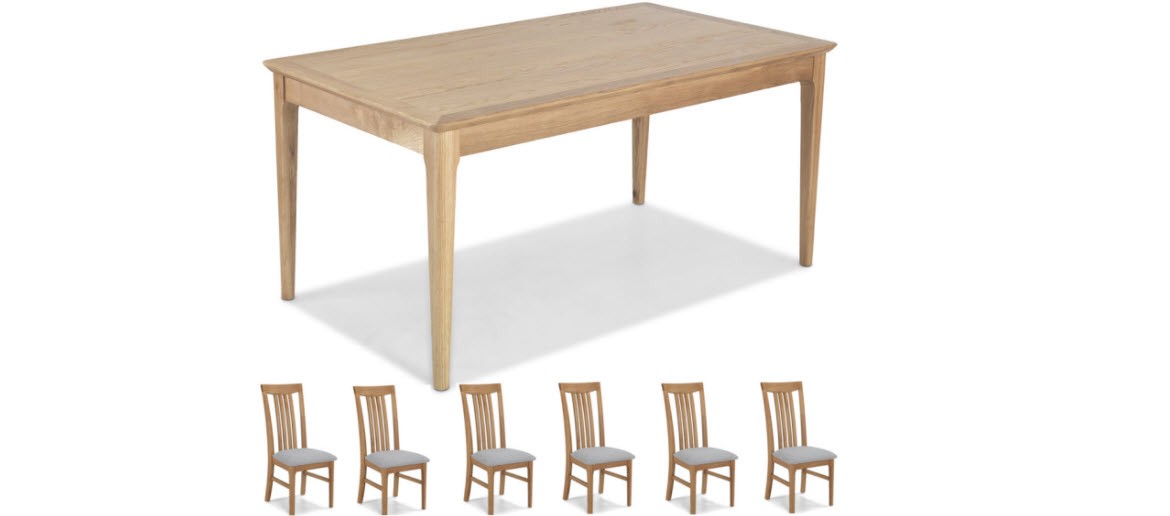 Hayman Oak 160cm Dining Table and 6 Chairs