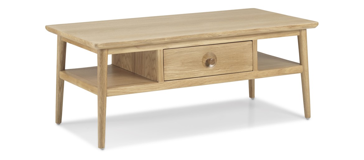 Skiena Oak Coffee Table With Drawer