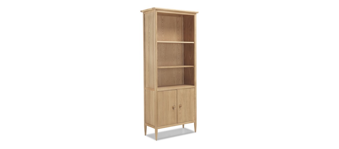 Skiena Oak Large Bookcase With  Doors