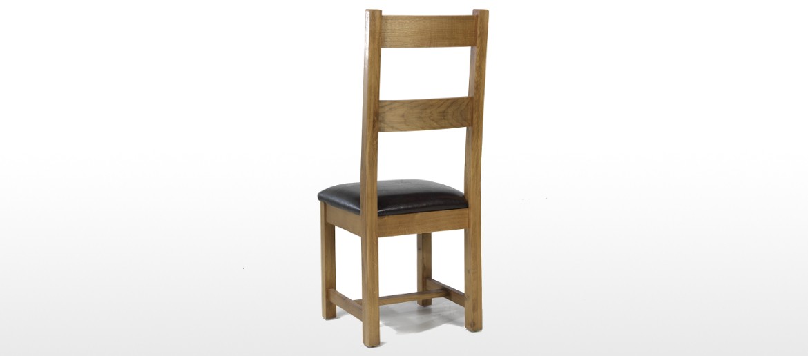 Rustic Oak Dining Chairs - Pair