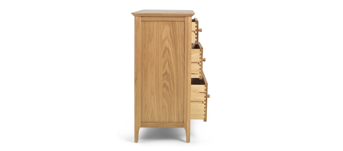 Kassay Oak  5 Drawer Wide Chest Of Drawers