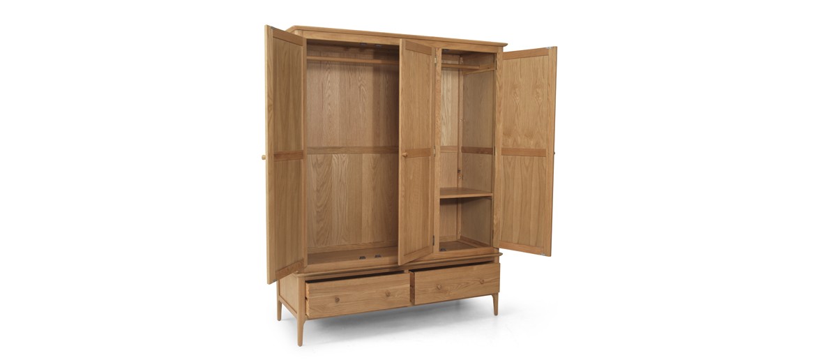 Kassay Oak Triple Wardrobe