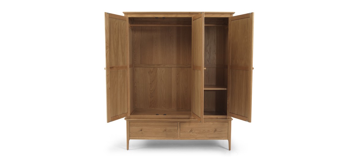 Kassay Oak Triple Wardrobe