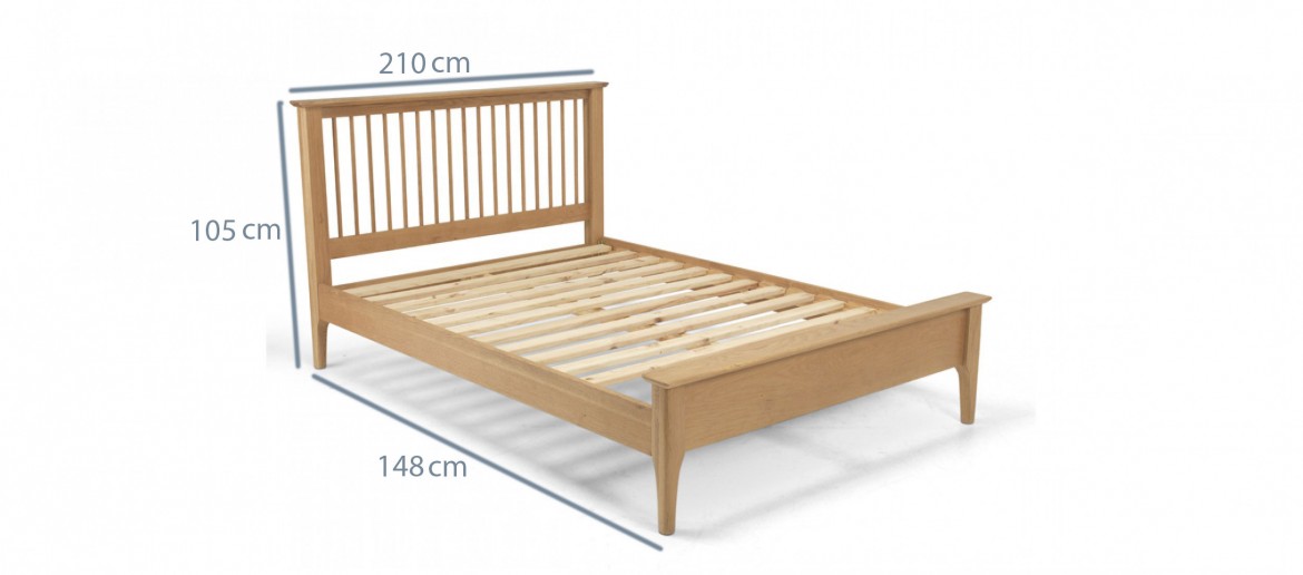 Kassay Oak 4'ft 6" Double Bed 