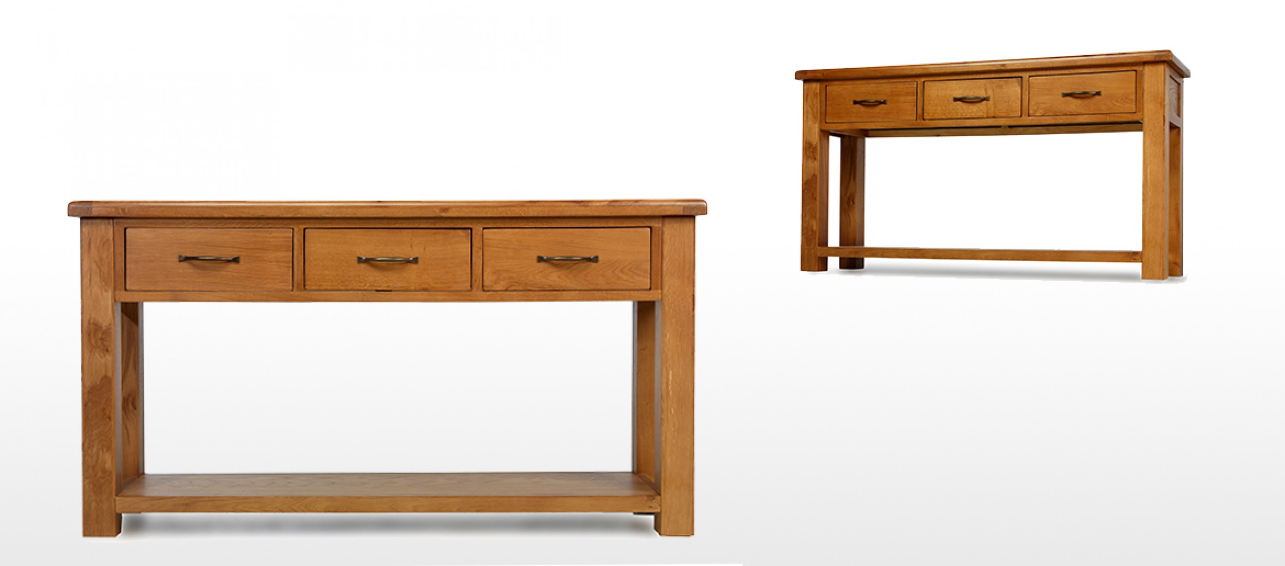 Barham Oak Large Console Table | Quercus Living (2500 x 1103 Pixel)