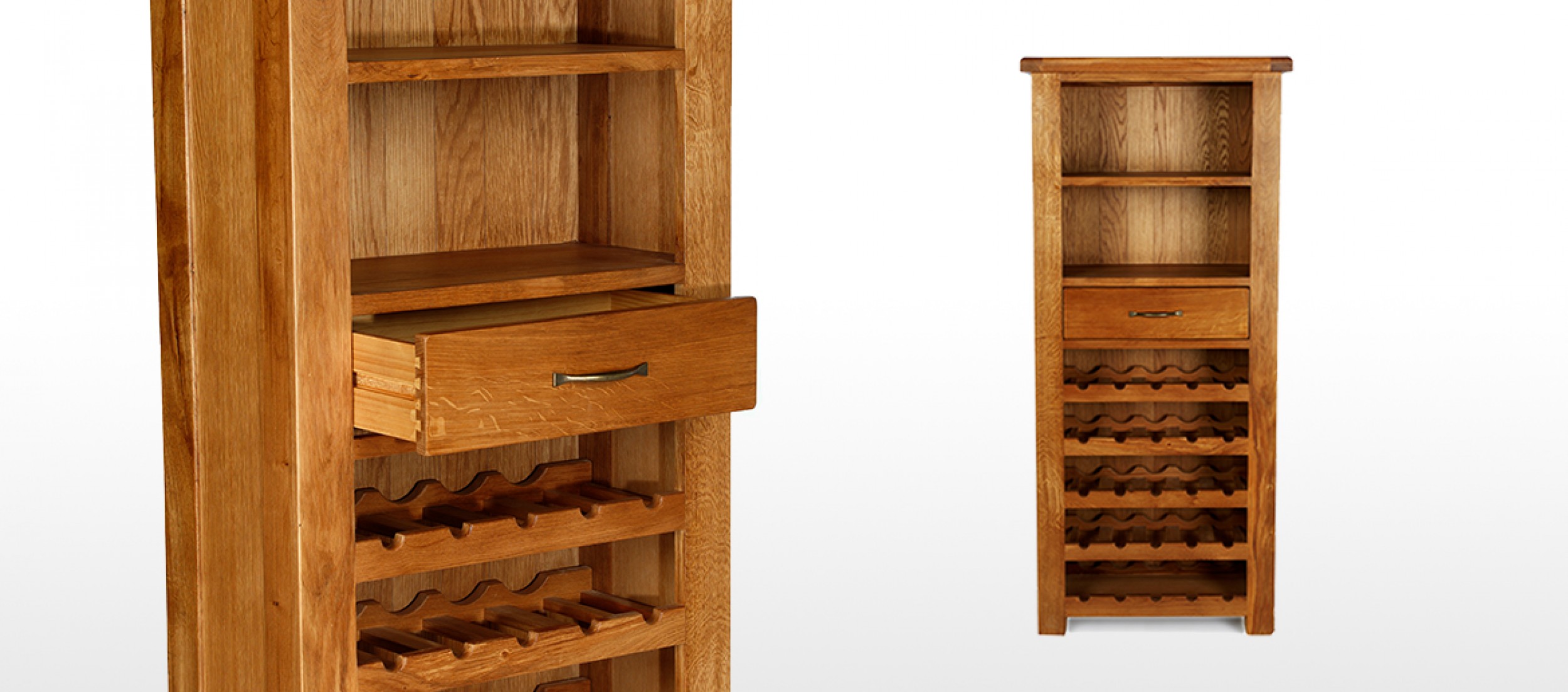 Barham Oak Tall Wine Rack Unit Quercus Living