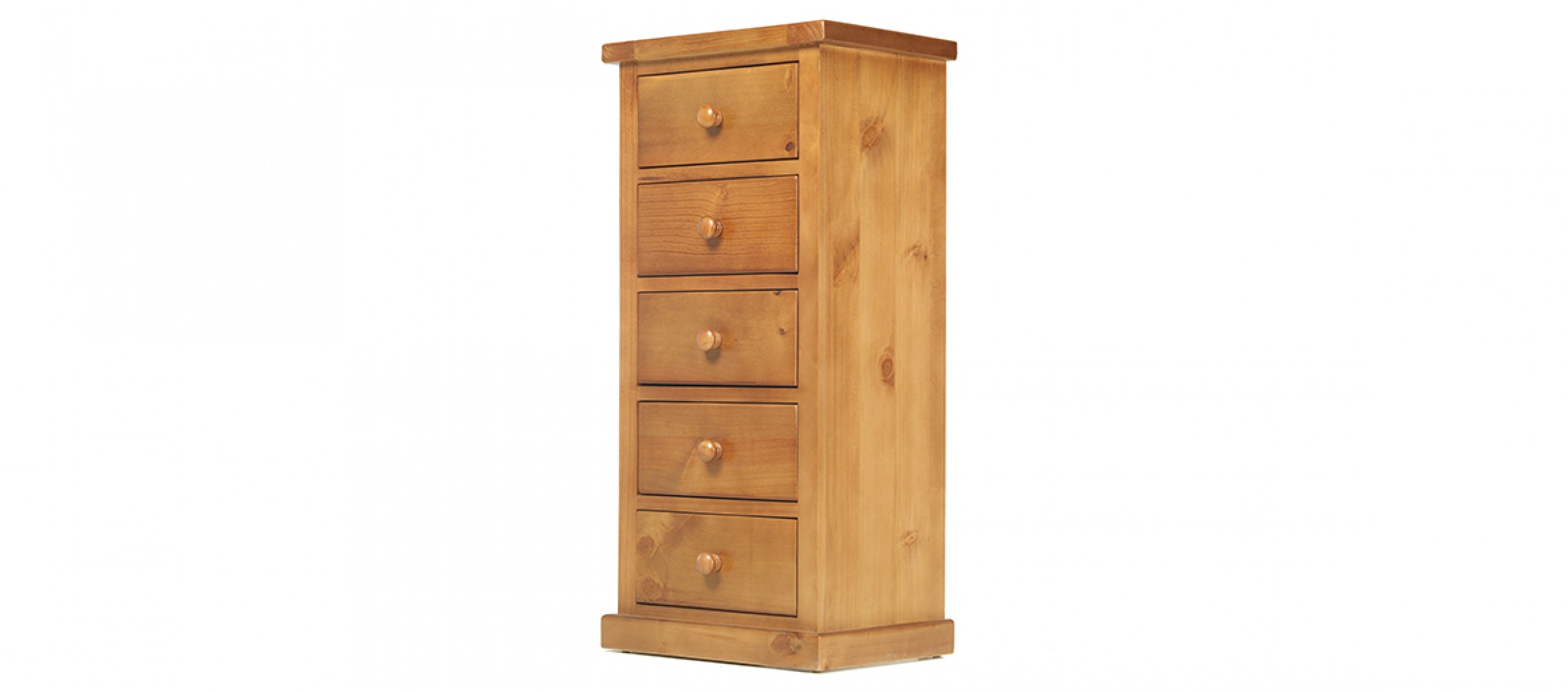 Devon Pine 5 Drawer Tall Chest of Drawers Quercus Living