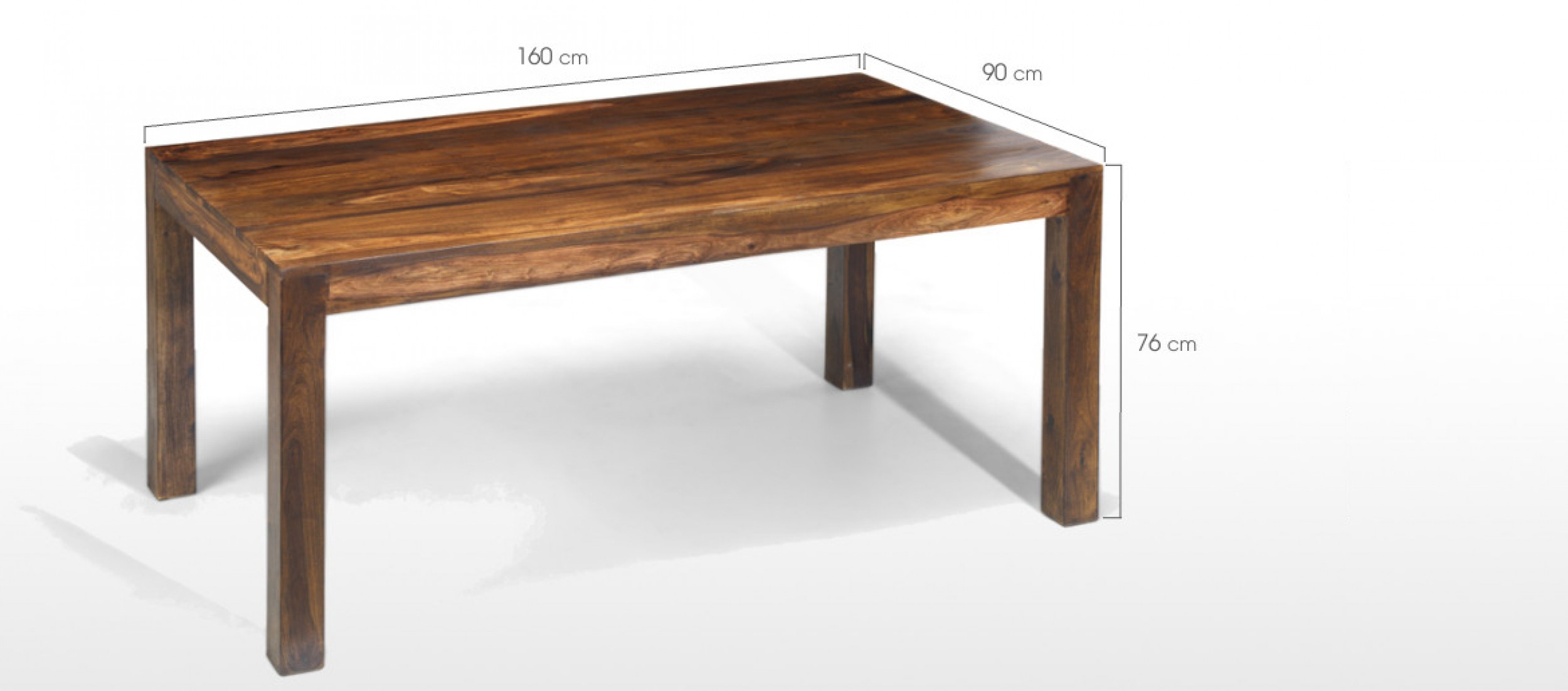 Cube Sheesham 160 cm Dining Table and 6 Chairs | Quercus Living