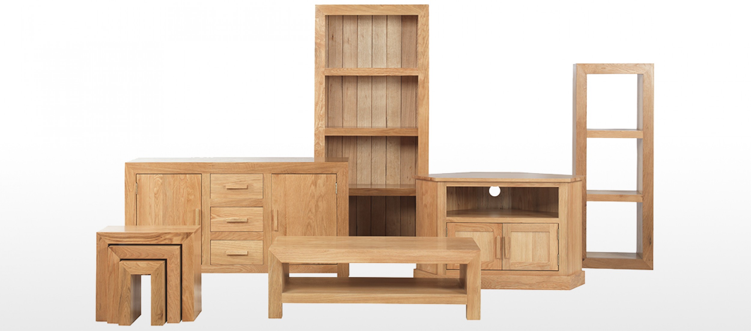 Cube Oak Low Bookcase | Quercus Living