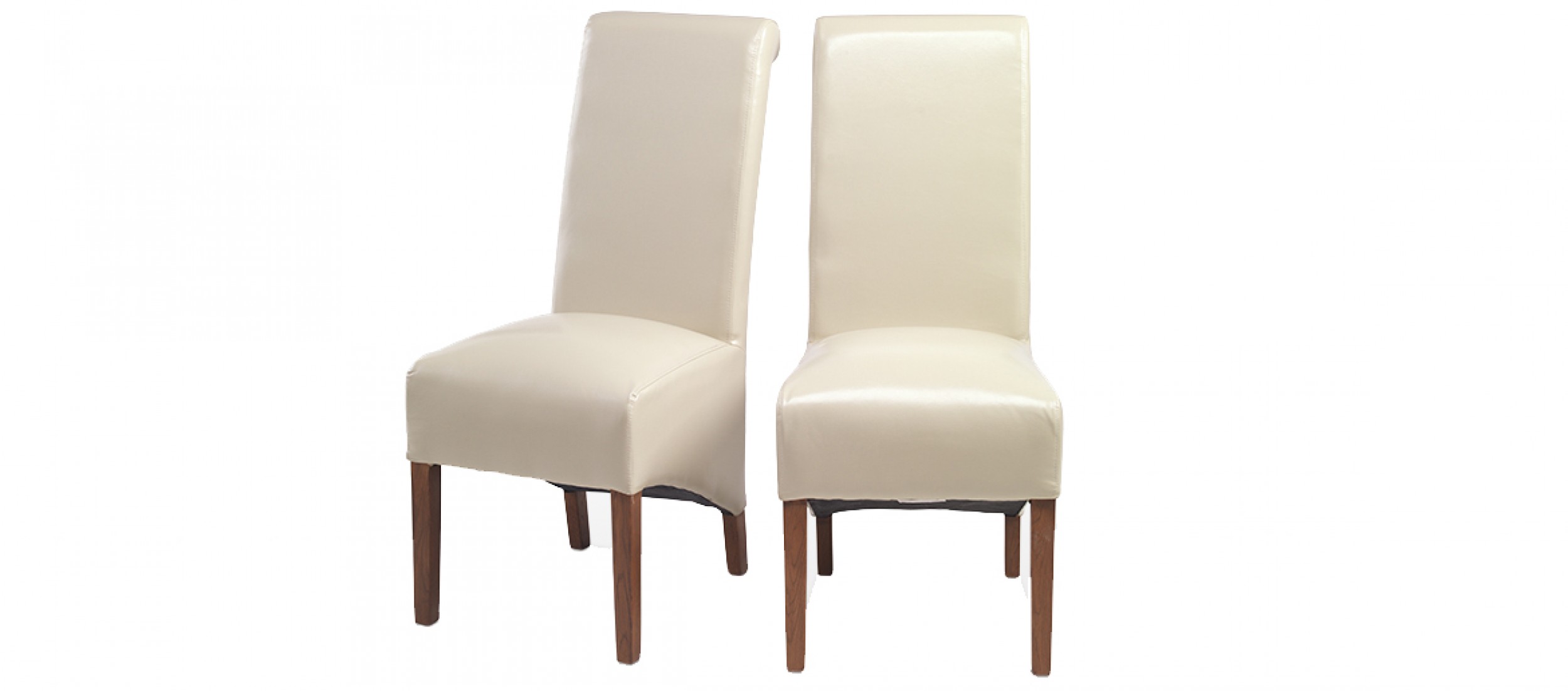 Cube Bonded Leather Dining Chairs Beige Pair Quercus Living Cube Bonded Leather Dining Chairs Beige Pair