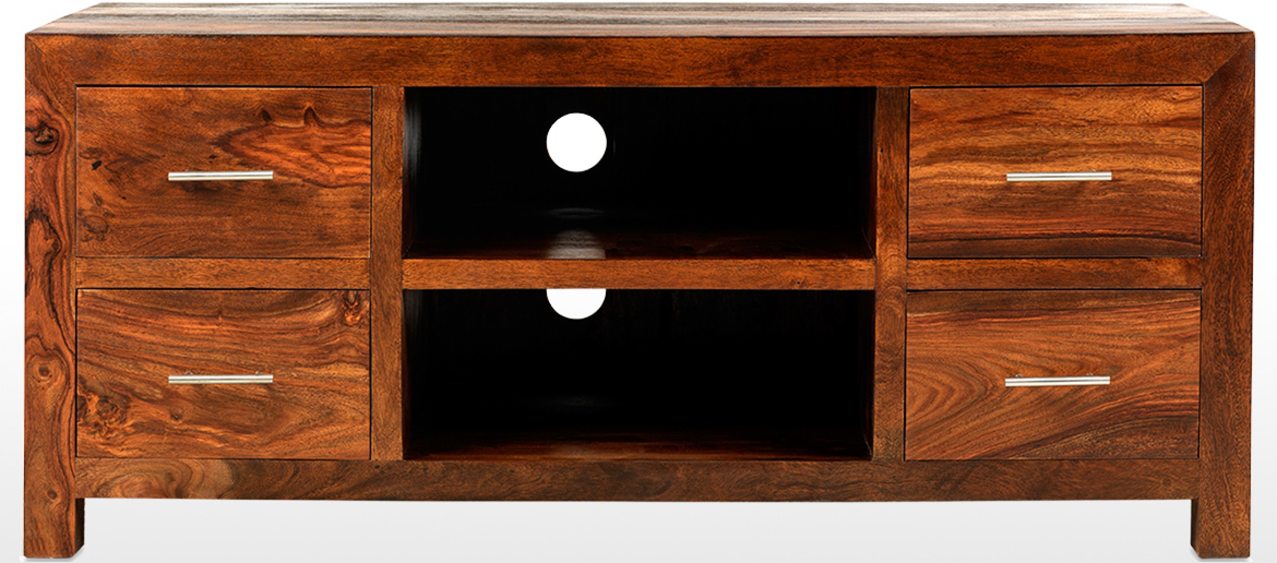 Cube Sheesham Plasma TV Unit Quercus Living