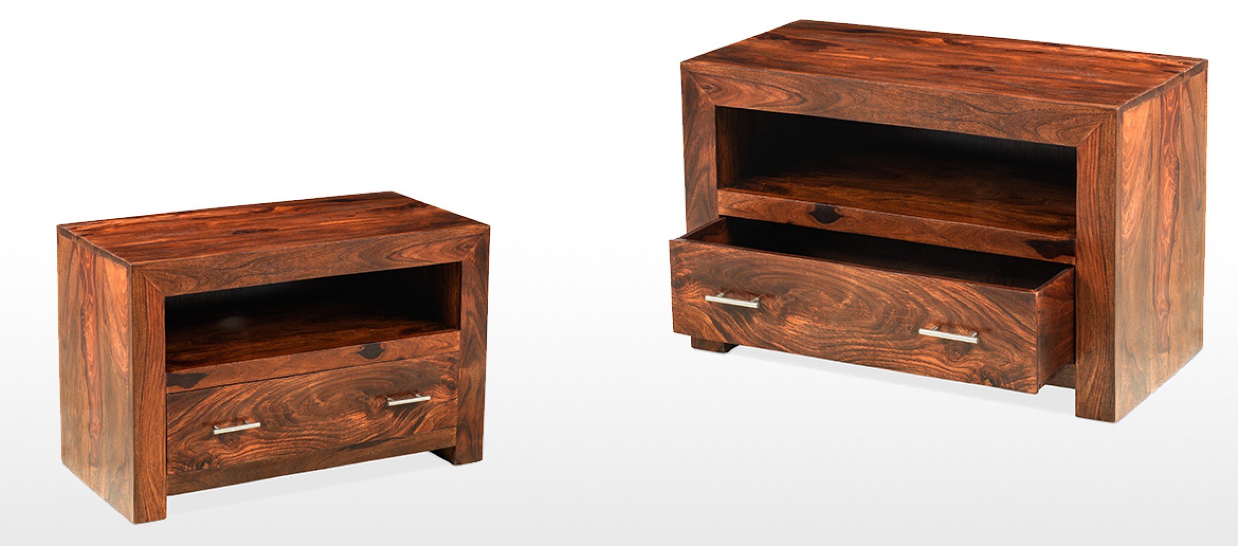 Cube Sheesham Square TV Stand Quercus Living