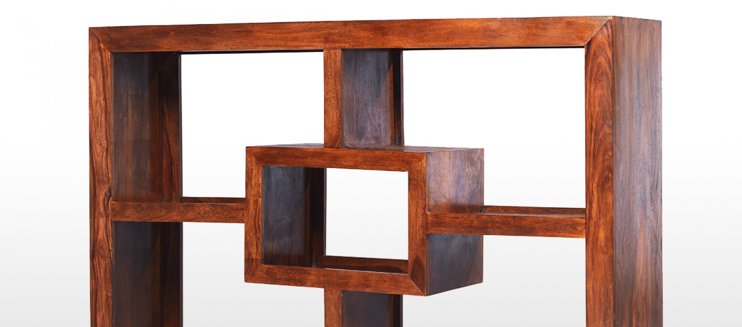 Cube Sheesham Yoga Bookcase Quercus Living