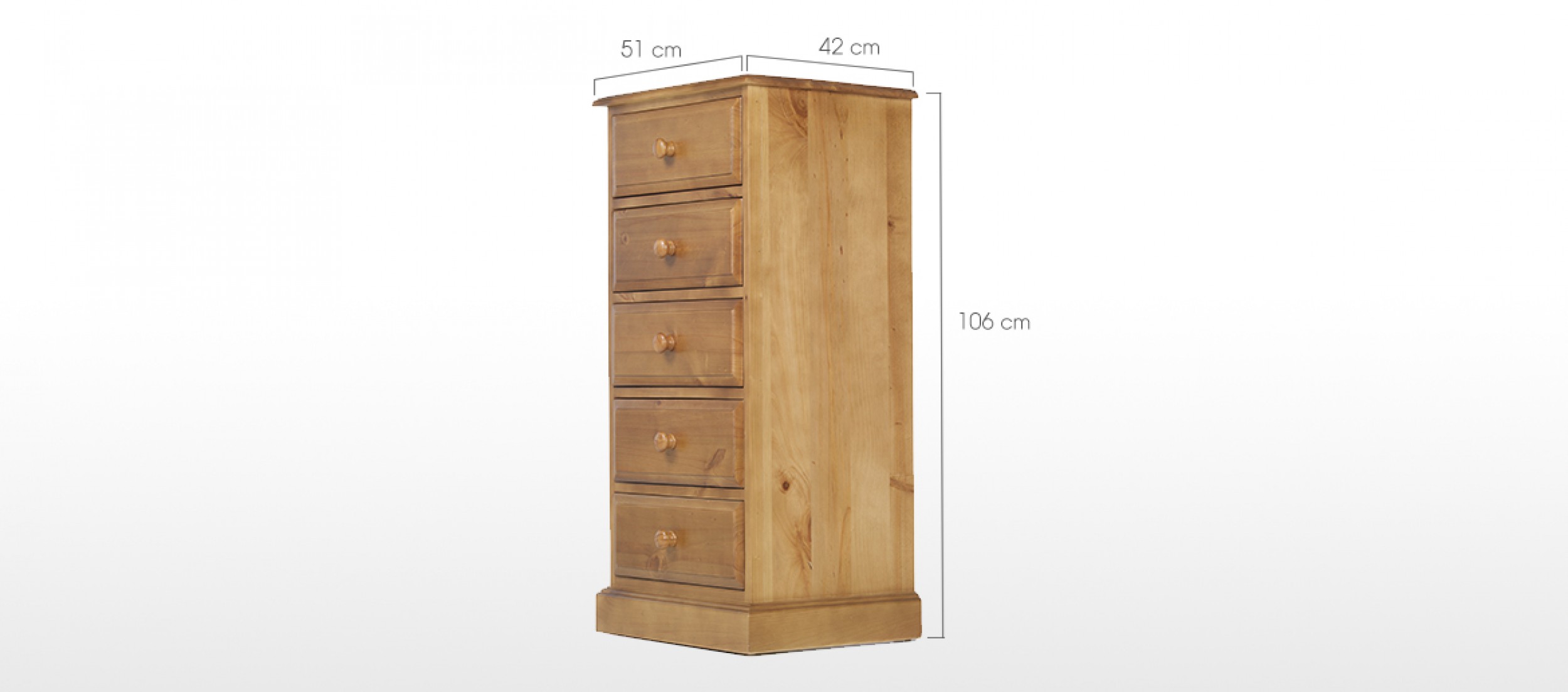 Essentials Pine 5 Drawer Tall Chest of Drawers Quercus Living
