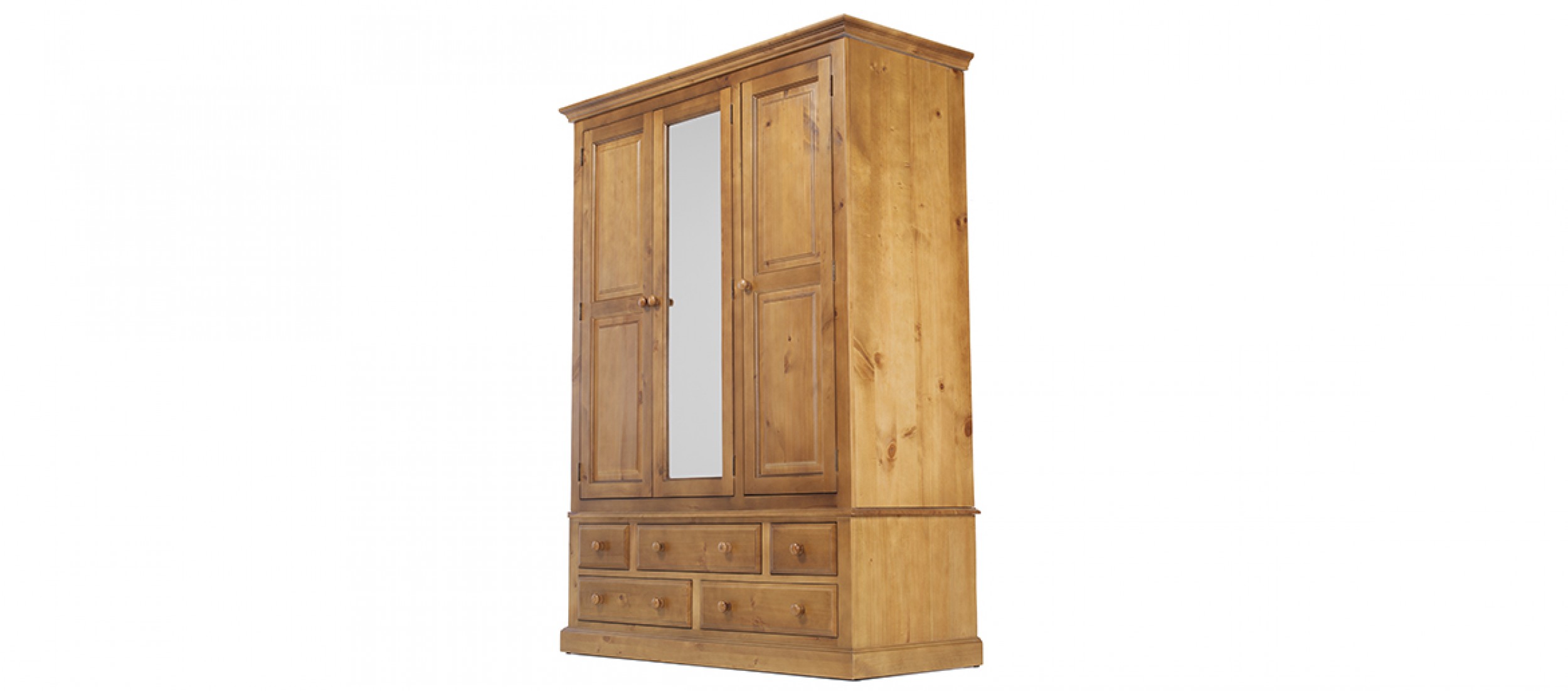 essentials pine triple wardrobe