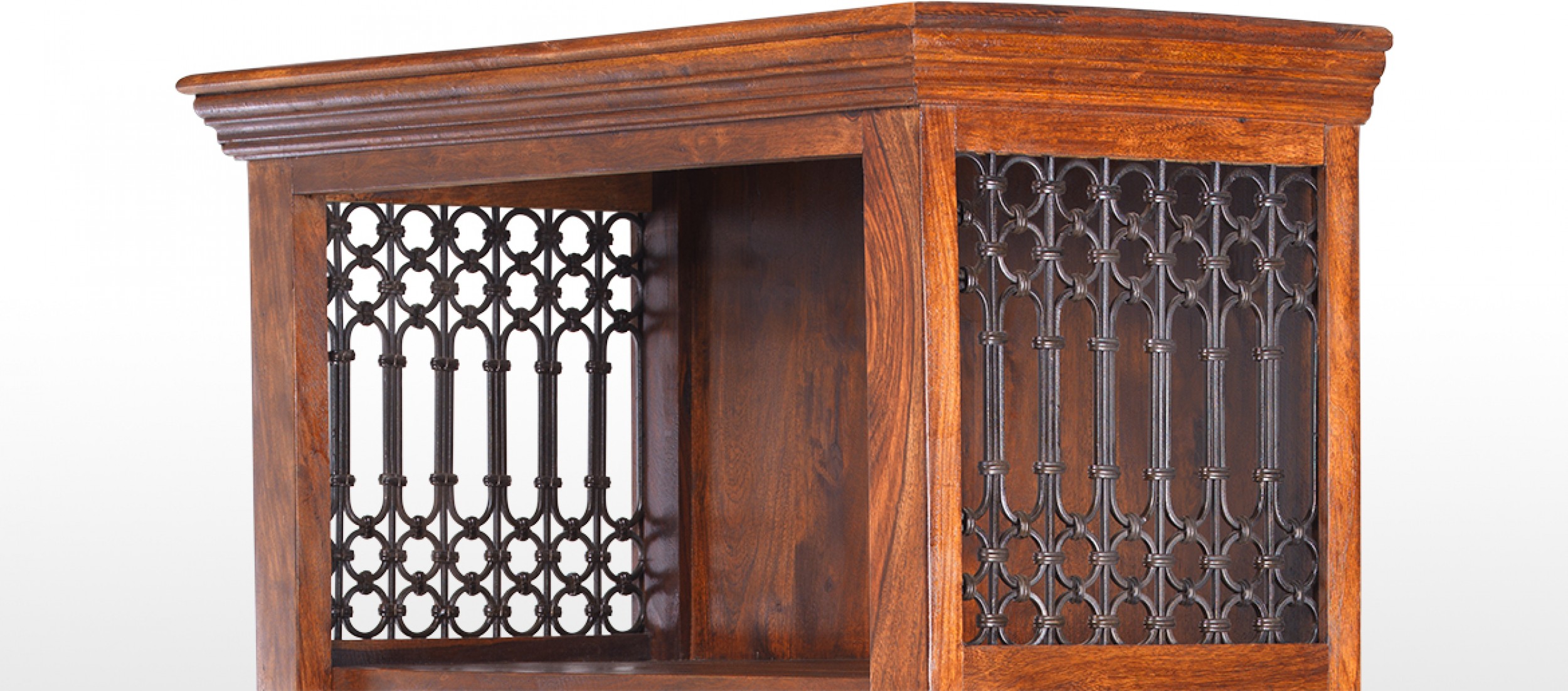 Jali Sheesham Tall Square Bookcase Quercus Living