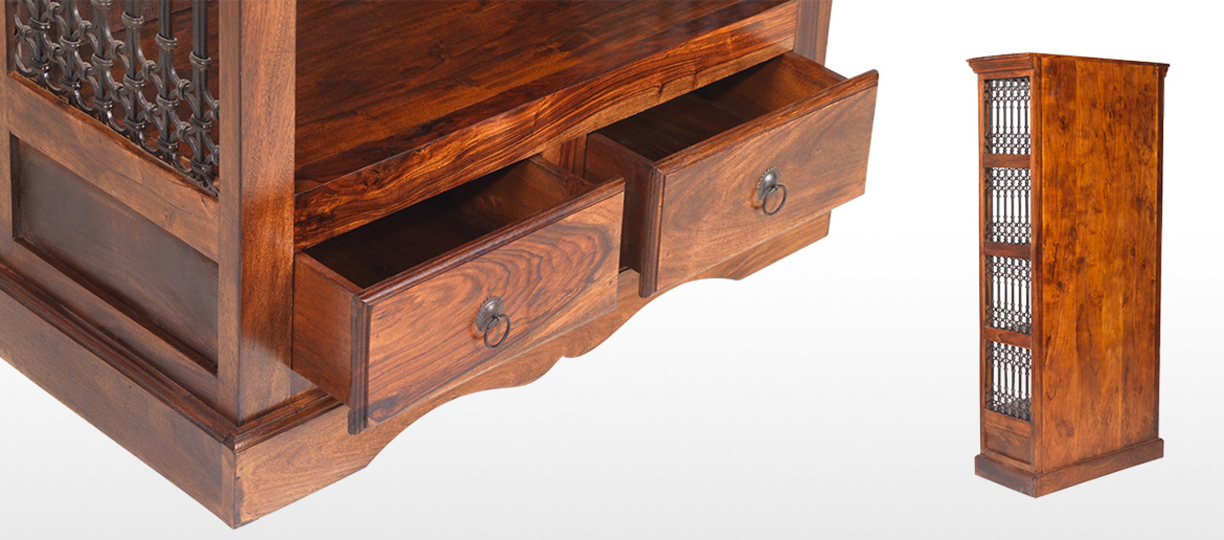 Jali Sheesham Tall Square Bookcase Quercus Living