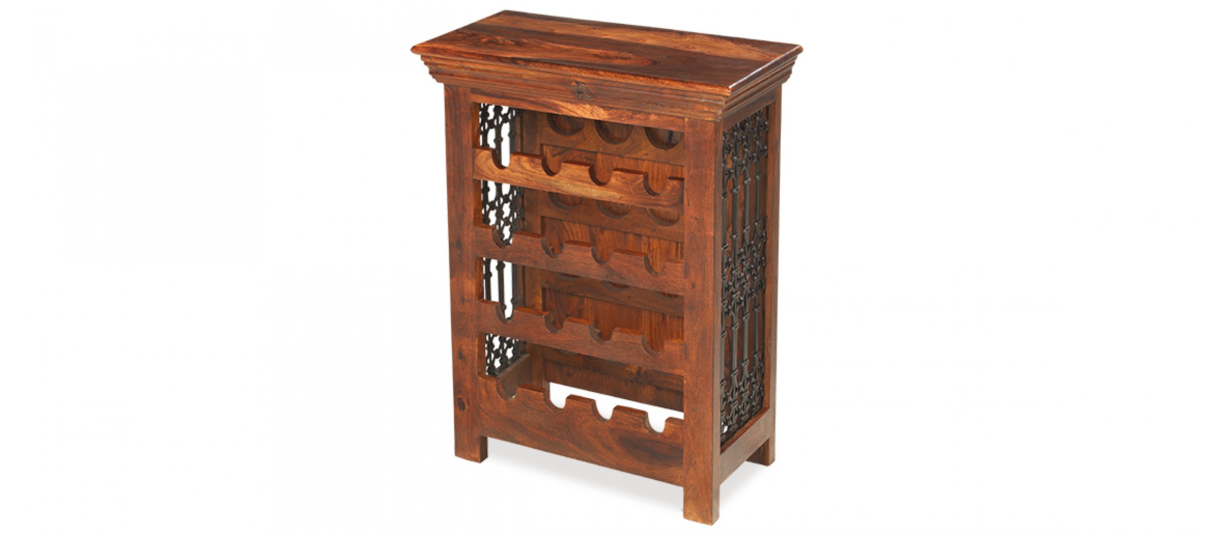 Jali Sheesham Wine Rack Quercus Living