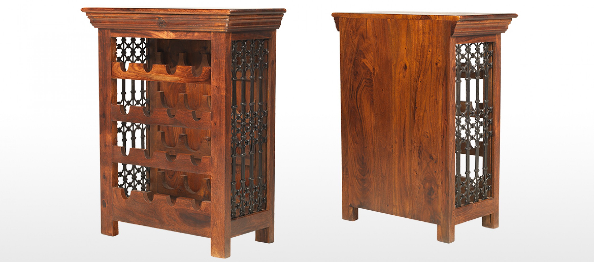 Jali Sheesham Wine Rack Quercus Living