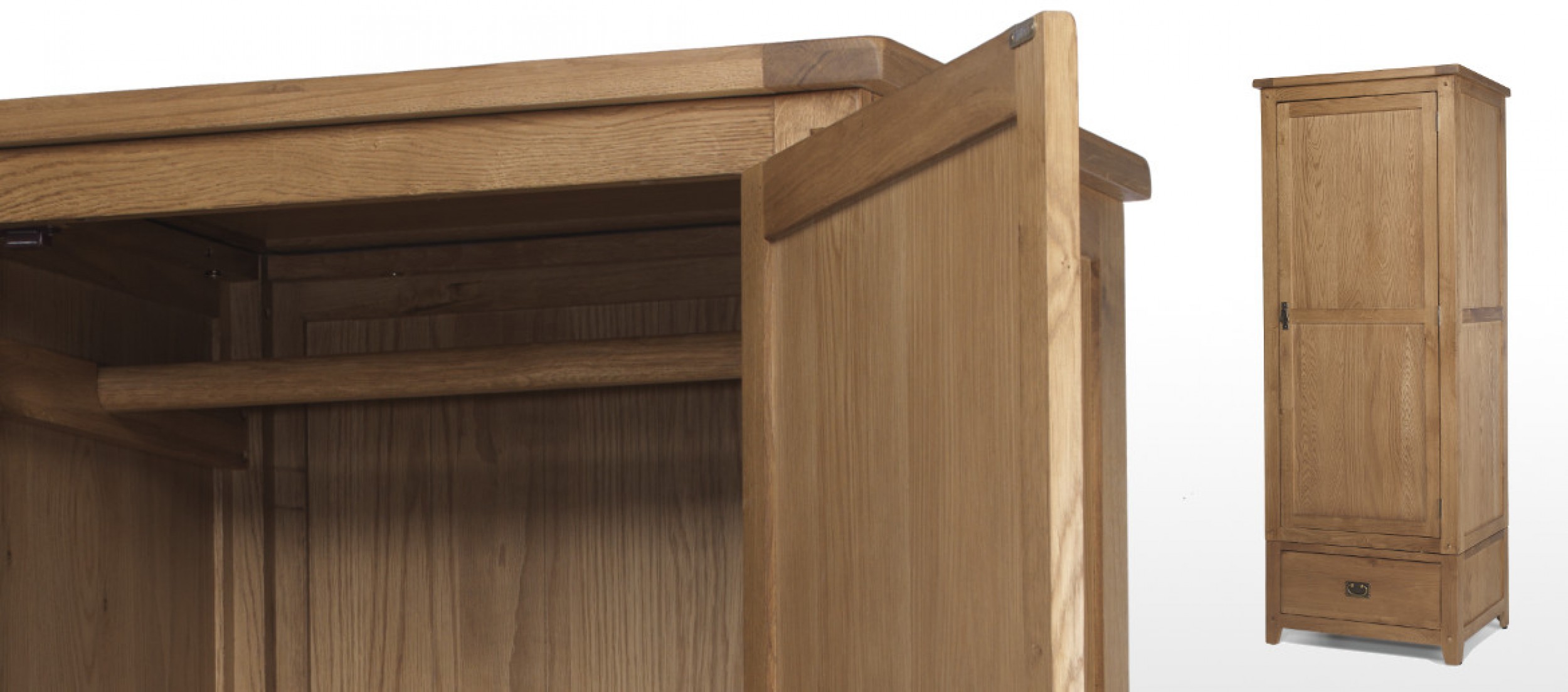 brooklyn rustic oak single wardrobe