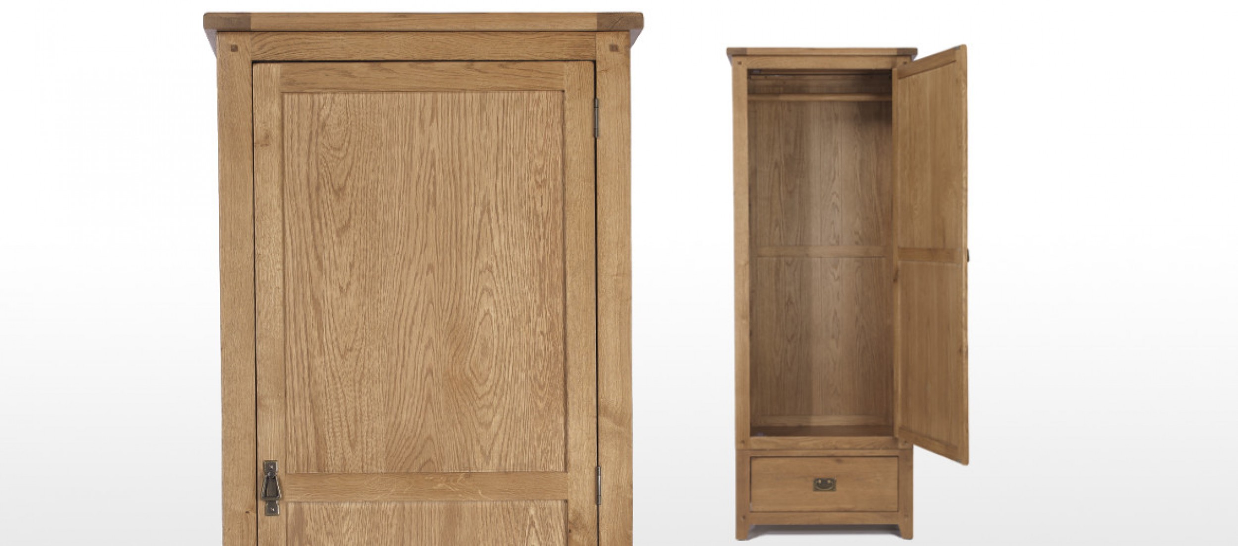 brooklyn rustic oak single wardrobe