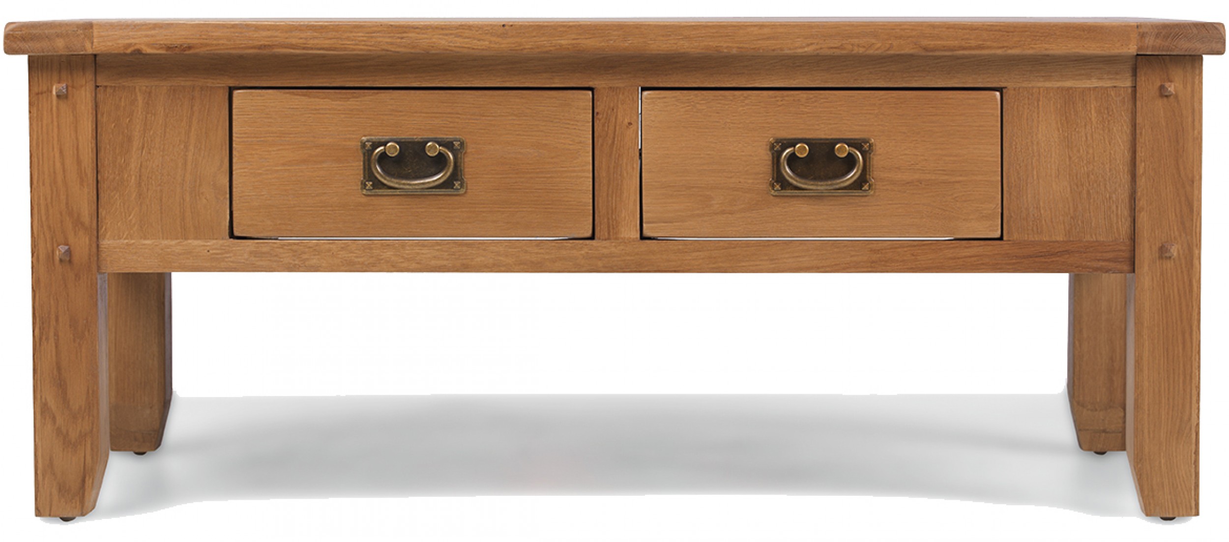 Rustic Oak 2 Drawer Coffee Table Quercus Living