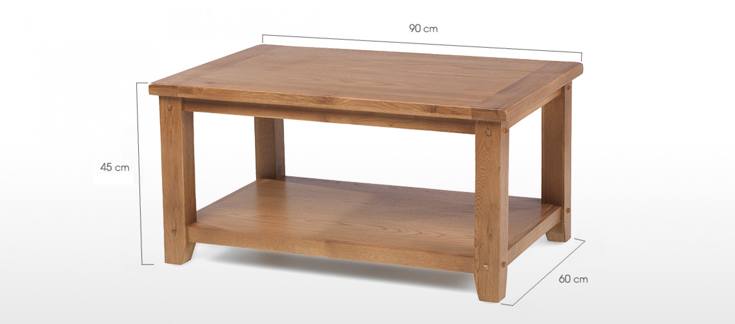 Rustic Oak Open Coffee Table Quercus Living