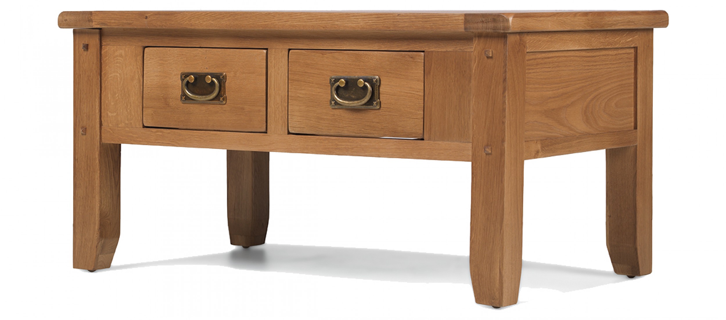 Rustic Oak Small 2 Drawer Coffee Table
