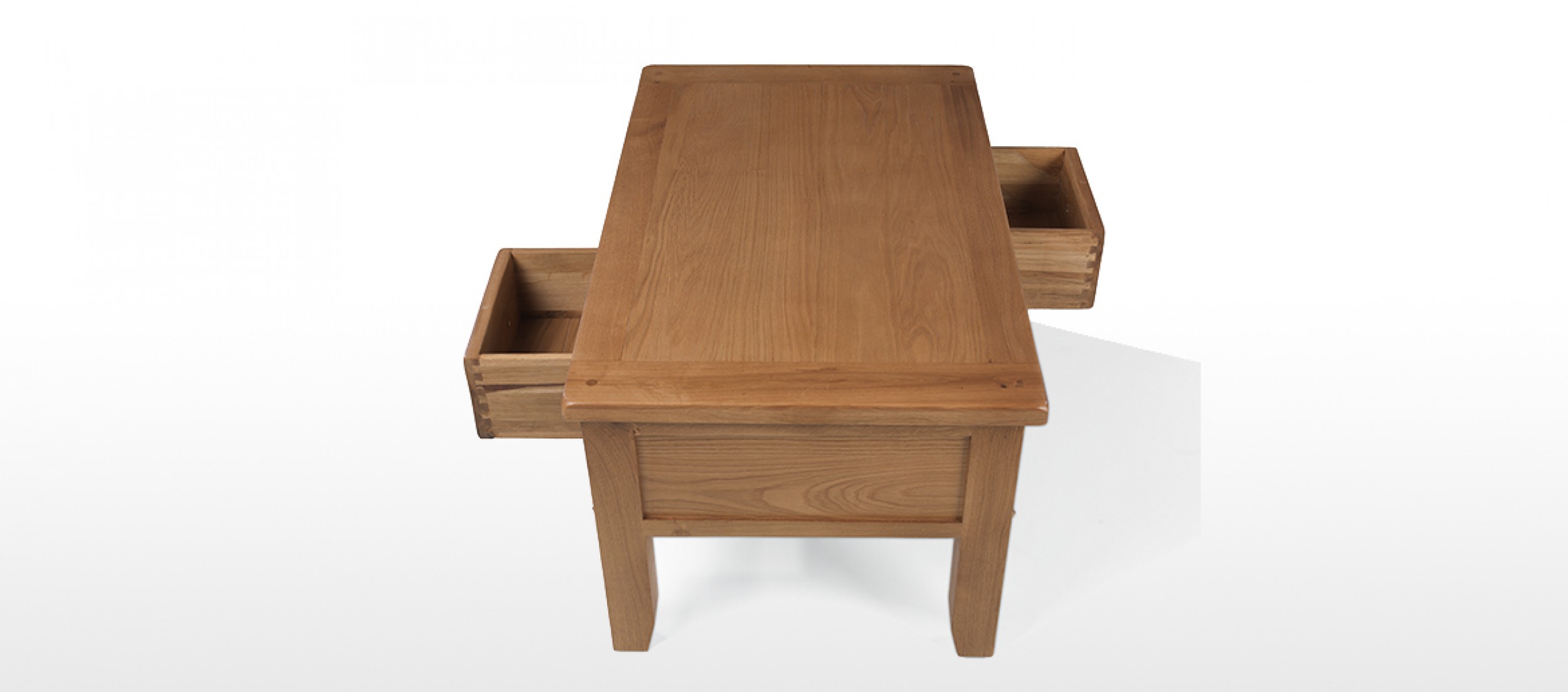 Rustic Oak Small 2 Drawer Coffee Table Quercus Living