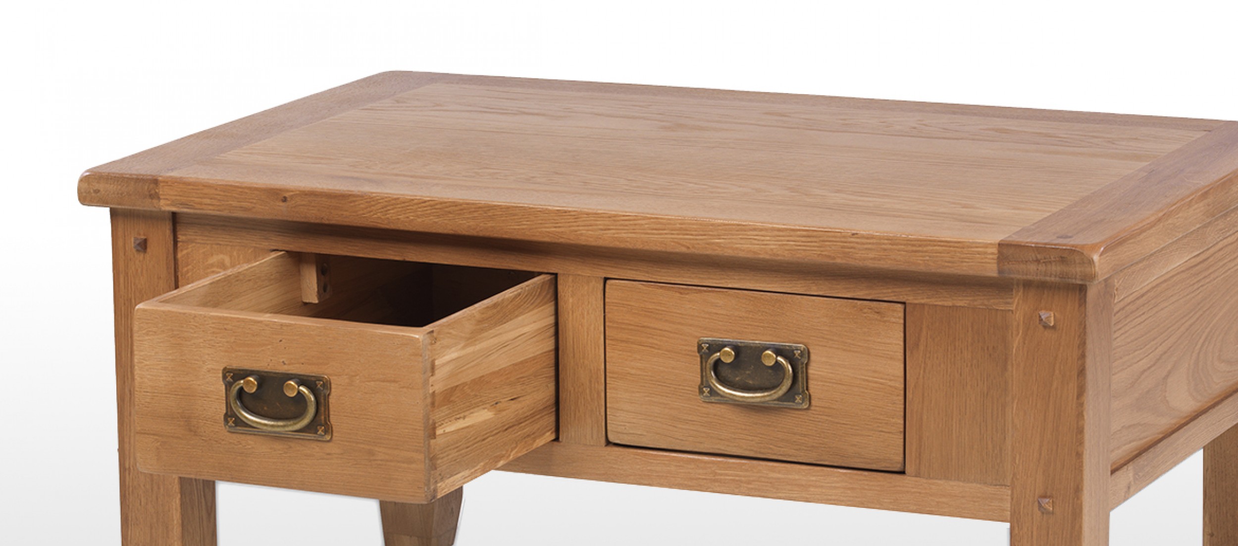 Rustic Oak Small 2 Drawer Coffee Table Quercus Living