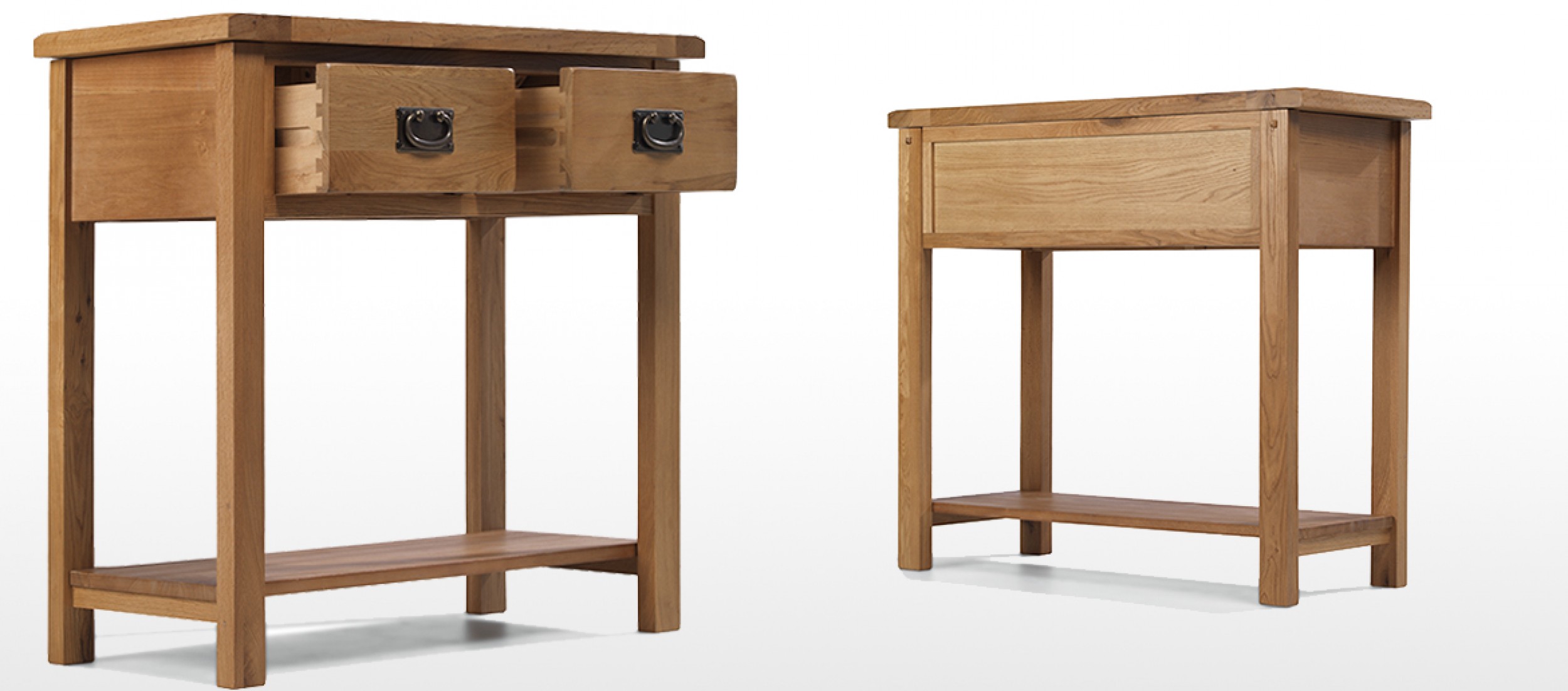 Rustic Oak Console Table | Quercus Living (2500 x 1103 Pixel)