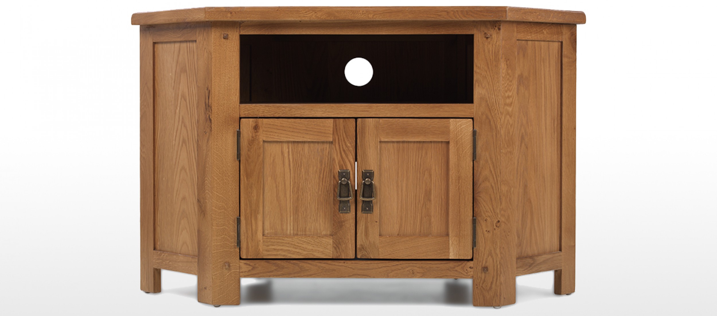 Rustic Oak Corner TV Cabinet | Quercus Living