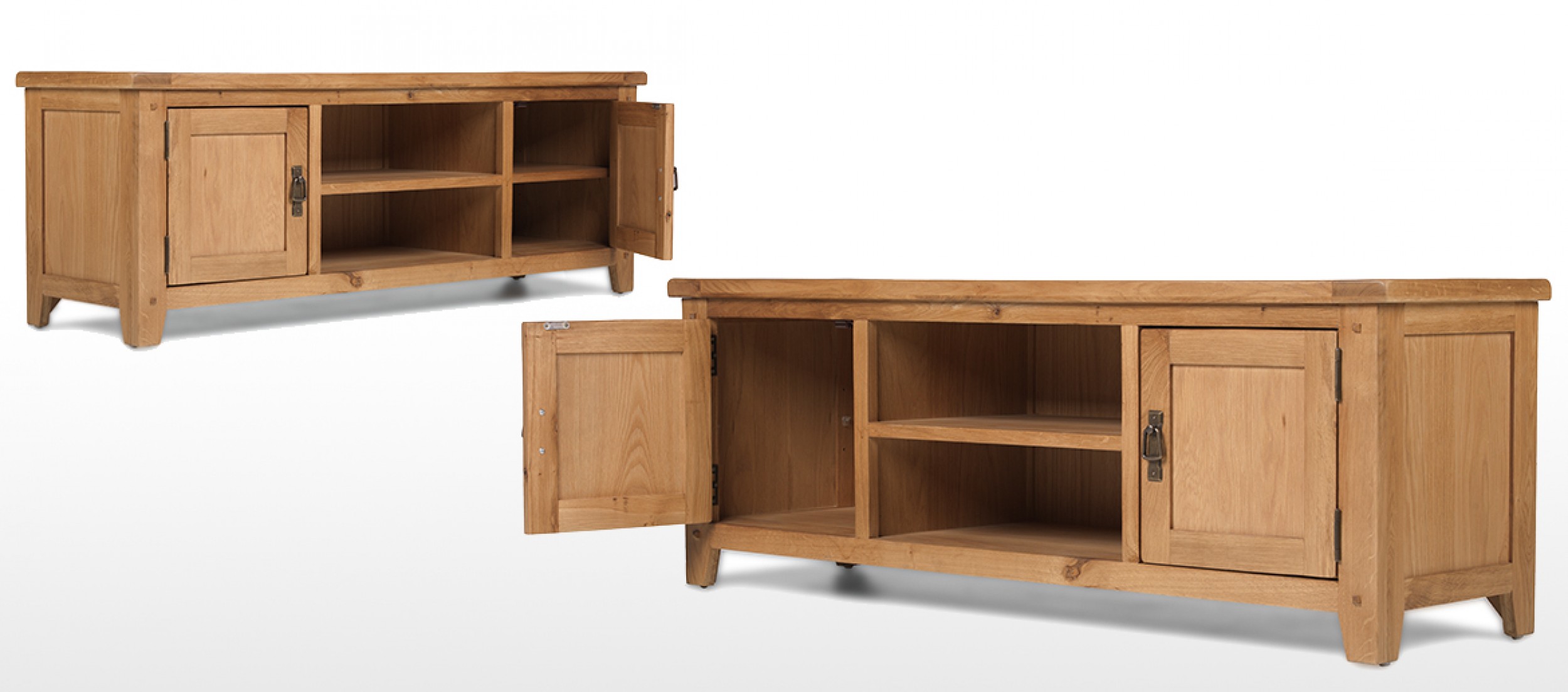 Rustic Oak Plasma TV Stand Quercus Living