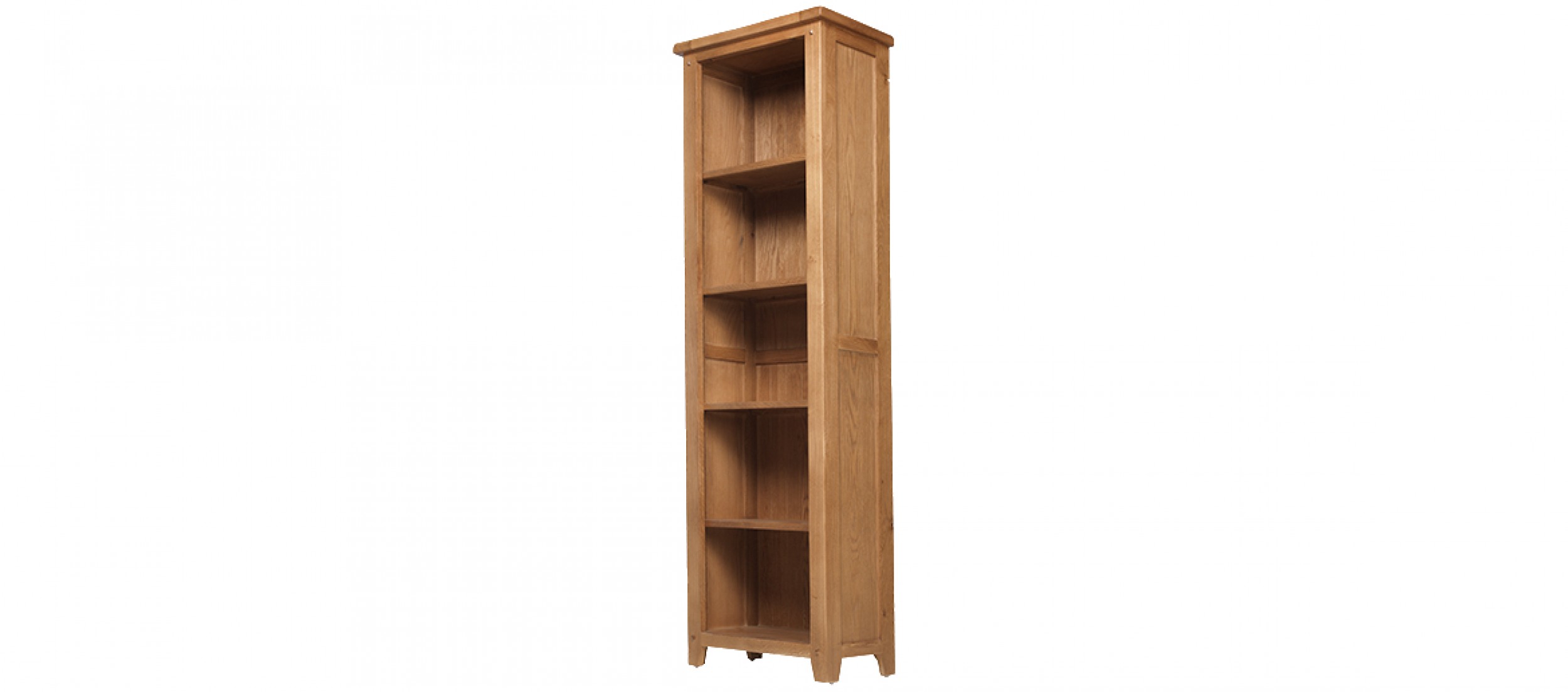 Rustic Oak Tall Slim Bookcase Quercus Living
