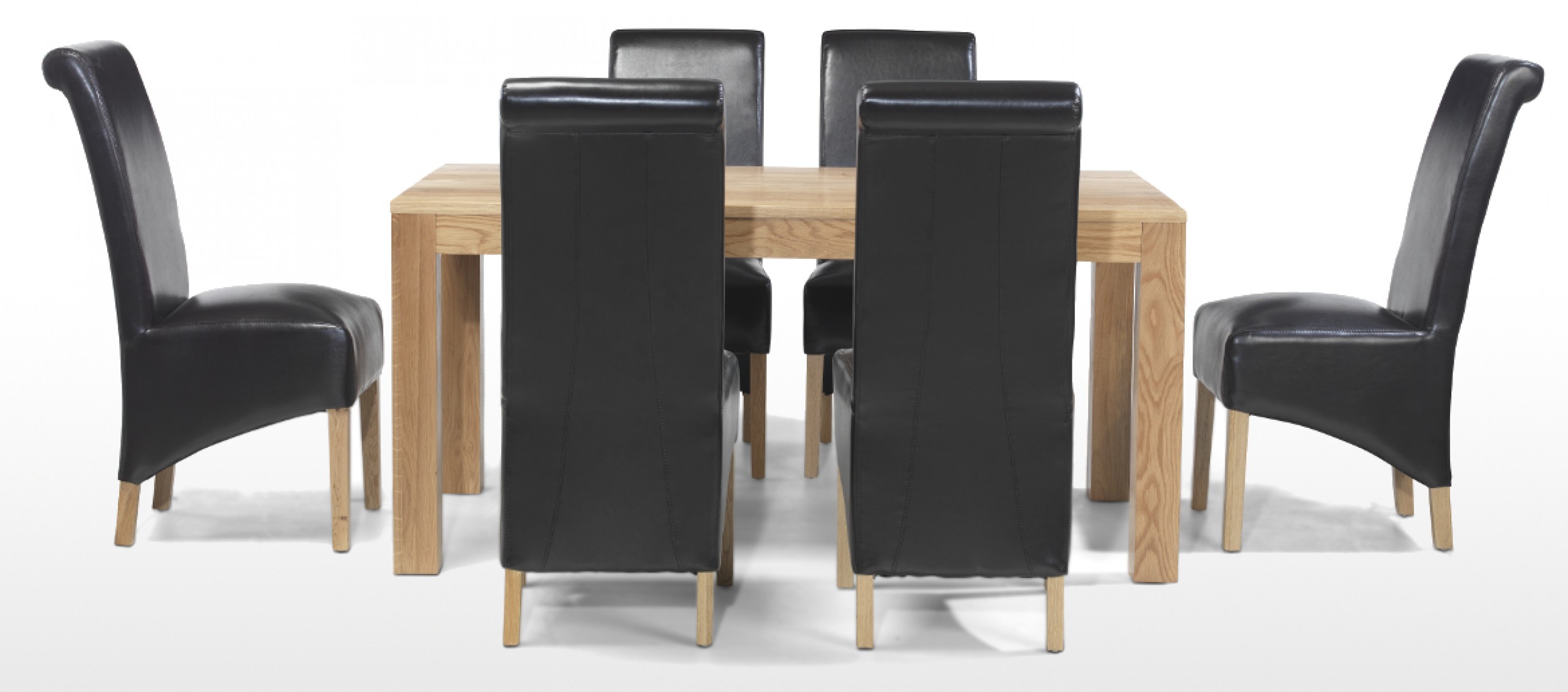 Cube Oak 160 Cm Dining Table And 6 Chairs Quercus Living Cube Oak 160 Cm Dining Table And 6 Chairs