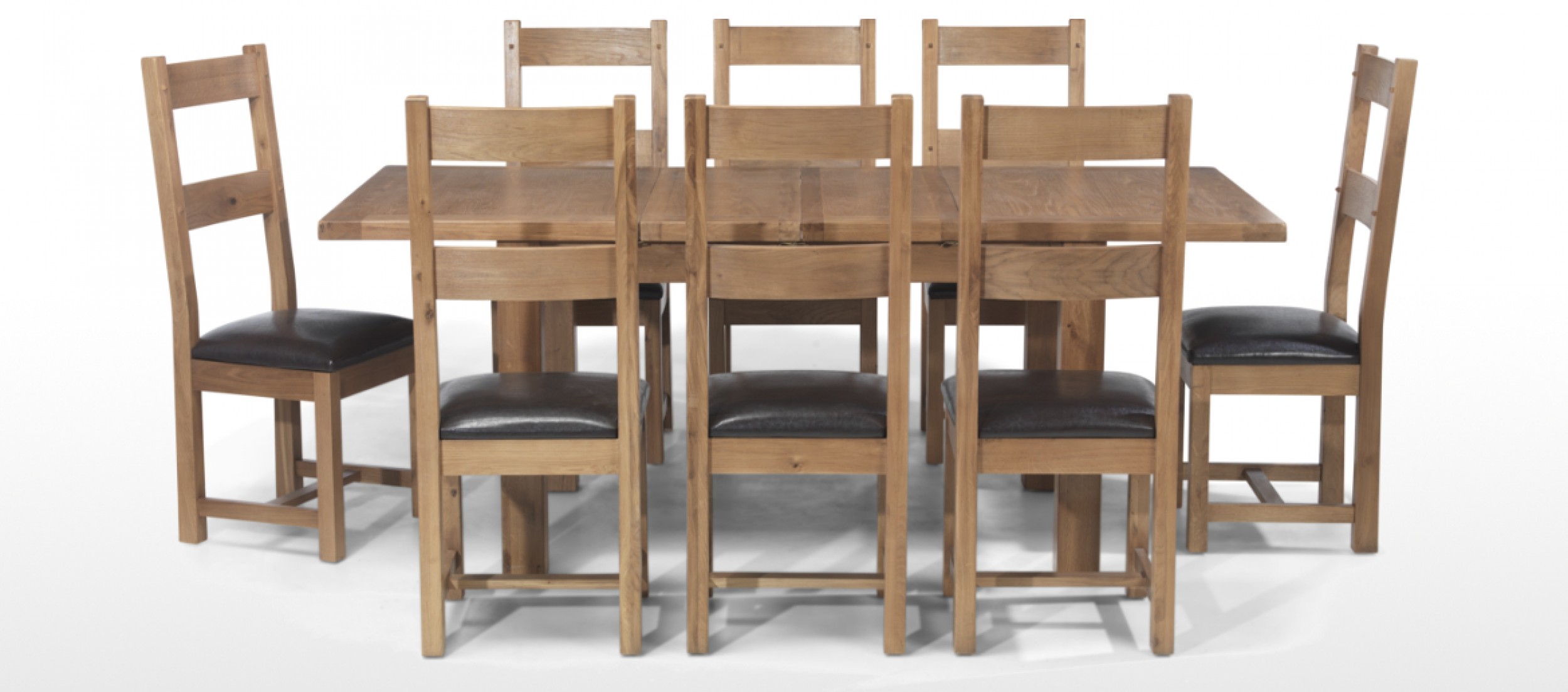 Rustic Oak 132-198 cm Extending Dining Table and 8 Chairs ... (2500 x 1103 Pixel)