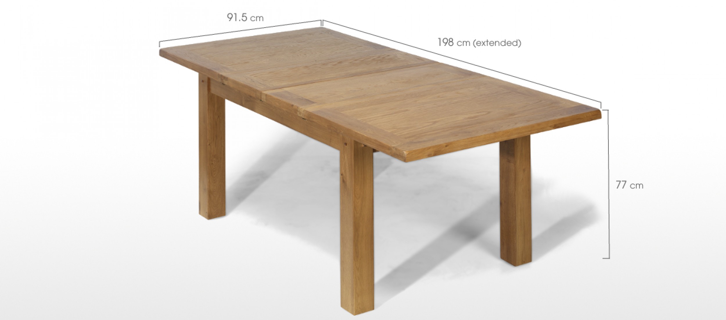 Rus   tic Oak 132-198 cm Extending Dining Table | Quercus Living