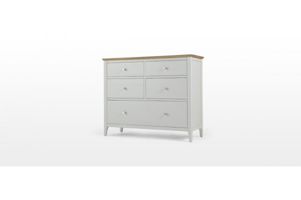 Meredith Painted 5 Drawer Wide Chest Of Drawer Quercus Living