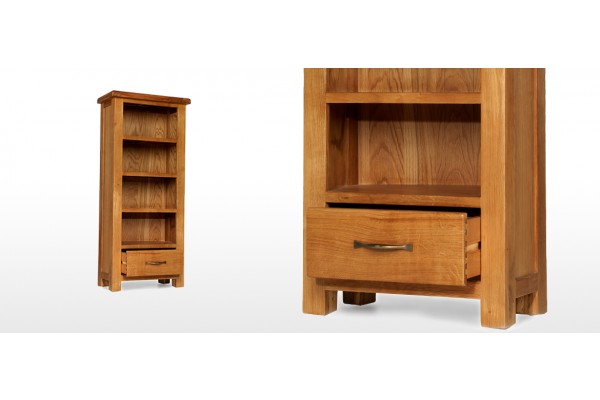 Small oak bookcase on sale with drawers