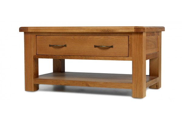 Barham Oak Coffee Table With 2 Drawers Quercus Living