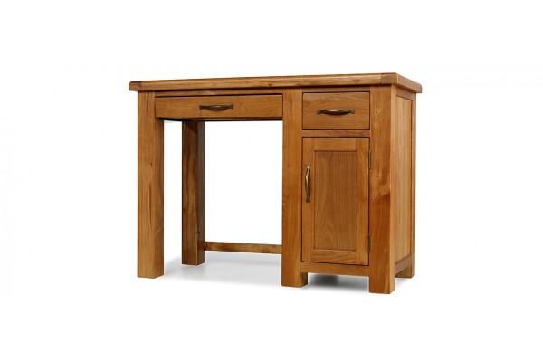 Barham Oak Single Pedestal Computer Desk Quercus Living Barham Oak Single Pedestal Computer