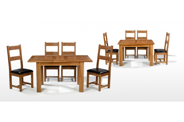 Barham Oak 120 150 Cm Extending Dining Table And 4 Chairs Quercus Living