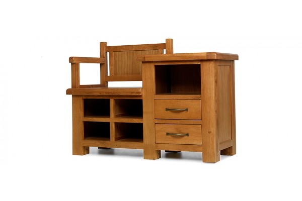Barham Oak Hall Shoe Storage Bench Quercus Living