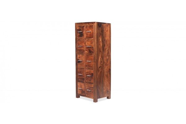 Cube Sheesham 10 Drawer CD Almirah
