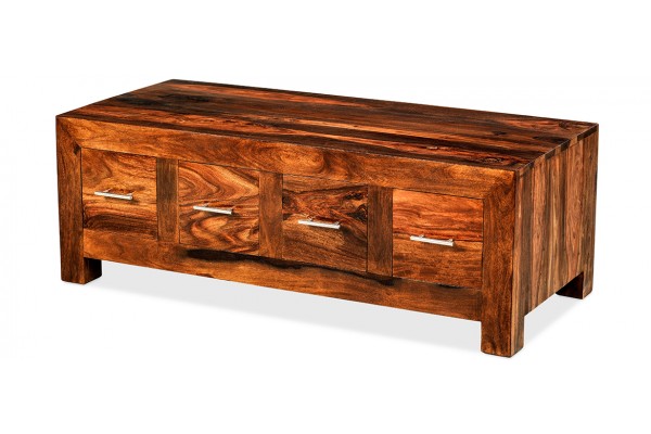 Cube Sheesham 8 Drawer Coffee Trunk Quercus Living