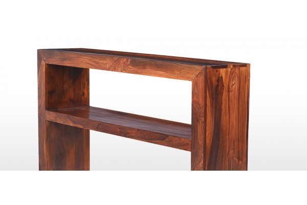 Cube Sheesham Console Table Quercus Living