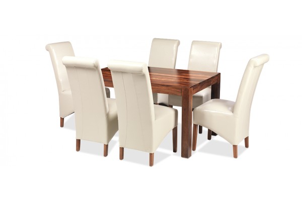 Sheesham dining table and 6 chairs sale