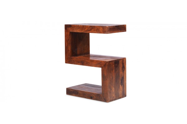 Cube Sheesham Side Table Quercus Living, Small Bookcase Side Table