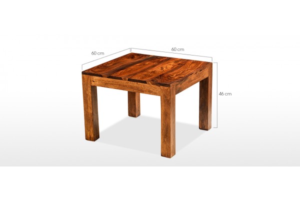 Cube Sheesham 60 cm Coffee Table Quercus Living
