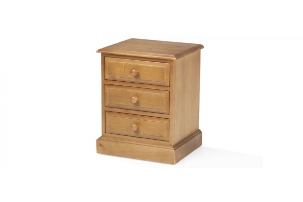 Essentials Pine 3 Drawer Bedside Cabinet